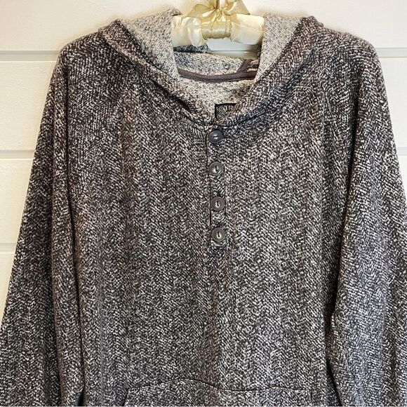 Brooklyn Cloth Mfg Co Women’s Oversized Button Neck Pullover Hooded Sweatshirt M - Picture 4 of 9